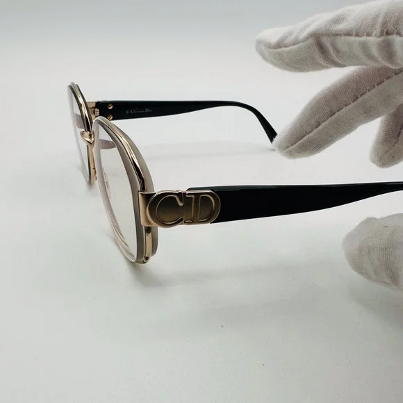 Christian Dior Gold and Black Glasses